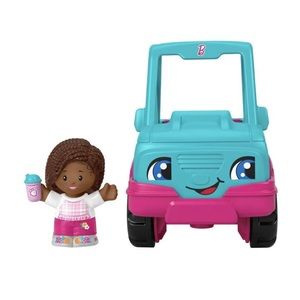 Barbie Little People Truck with hitch and girl figure.